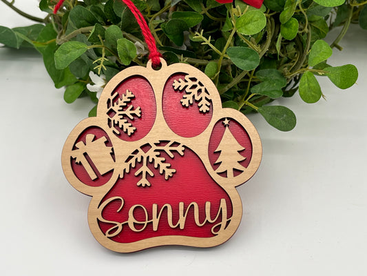 Personalized Pet Paw Ornament