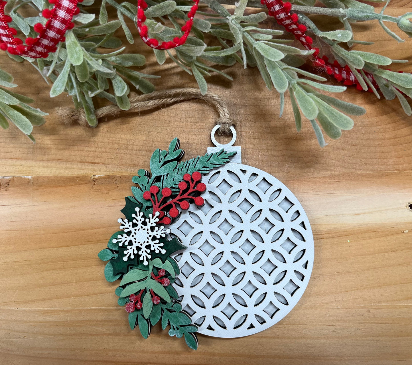 Mistletoe & Holly Ornament