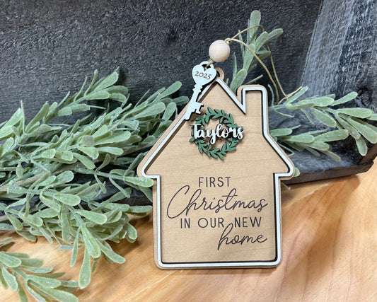 Personalized "First Christmas" House Ornament