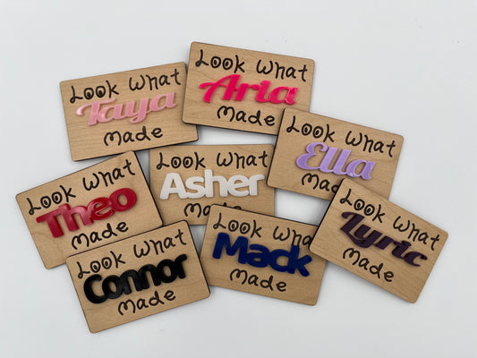 Personalized Kids Artwork Magnet | Custom Name "Look What I Made" Display
