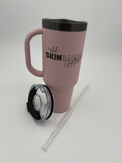 40 oz "Skin Babes" Travel Tumbler w/Lid & Straw
