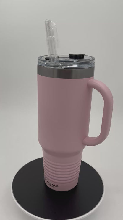 40 oz "Skin Babes" Travel Tumbler w/Lid & Straw