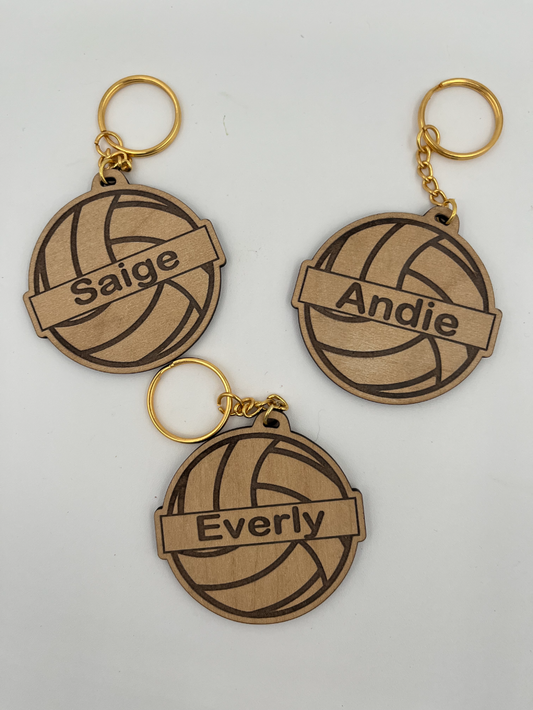 Personalized Volleyball Keychain